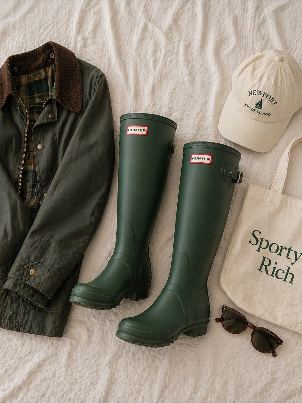 Hunter Tall Rain Boots in Forest Green
